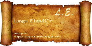 Lungu Elemér névjegykártya